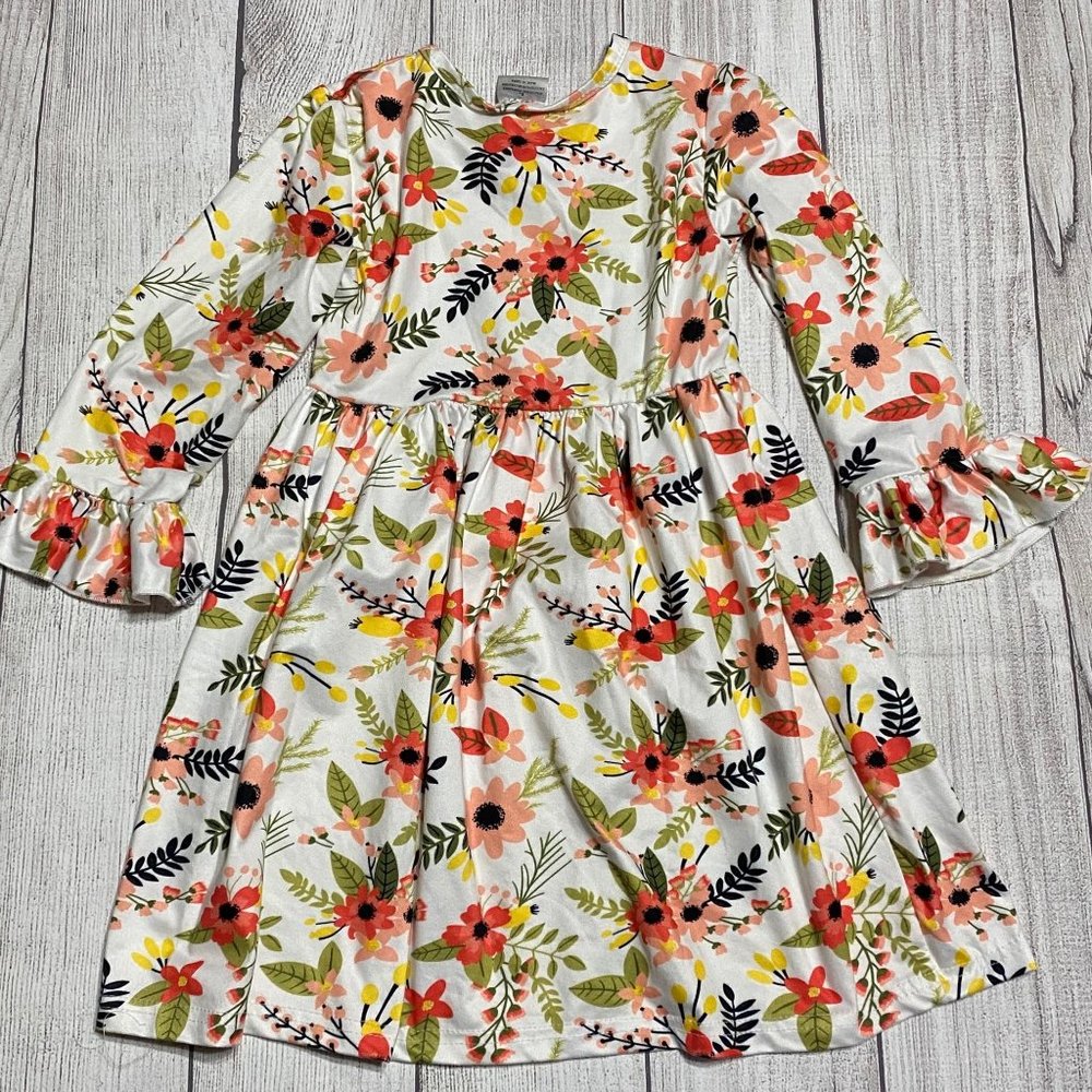 Boutique Fall Floral Dress Sz 5 - Picture 4 of 4